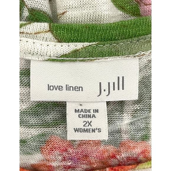 J. Jill Love Linen Flower Garden Tee 2X Lightweight Breathable Summer Vacation - Picture 9 of 11